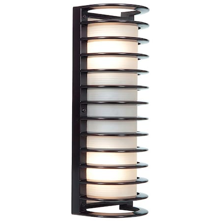 Bermuda 2 Light Outdoor Wall Mount, Bronze Finish, Ribbed Frosted Glass